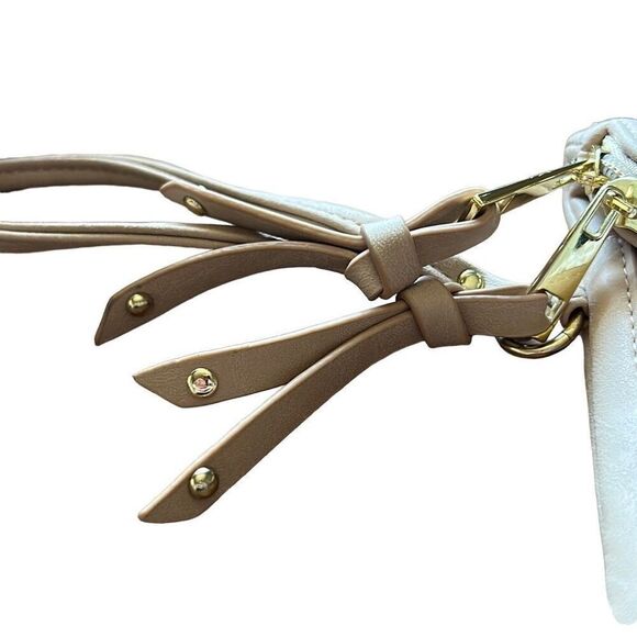 Maurice's Sequin Knit Tan Leather‎ Zip Clutch Purse - Picture 4 of 8